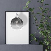 Eko-Light Monte pendant light in glass, 1-bulb, silver