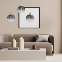 Eko-Light Monte pendant light, 3-bulb, linear, silver