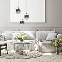 Eko-Light Monte pendant light, 3-bulb, round, silver