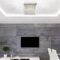 Globo Vince LED ceiling light, chrome, glass crystals