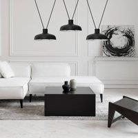 Eko-Light Linea pendant light, black, 3-bulb