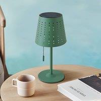 Lindby LED table lamp Hilario, green, iron, rechargeable battery