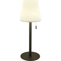 Lindby LED battery lamp Azalea, white/brown, 45 cm, CCT, IP44