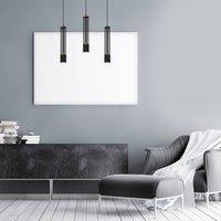 Eko-Light Estilo pendant light, black, 3-bulb, elongated