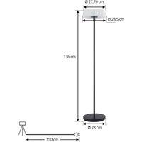 Lindby LED floor lamp Samine, black, metal, dimmable