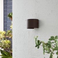 Lindby LED outdoor wall light Nivar, round, rust, metal, IP54