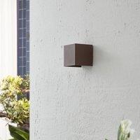 Lindby LED outdoor wall light Nivar, angular, rust, metal, IP54