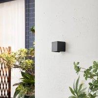 Lindby Nivar LED outdoor wall light, angular, black, IP54