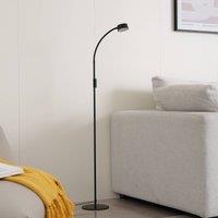 Lindby LED floor lamp Maori, 140 cm, black, CCT, dimmable