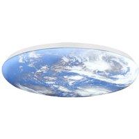 Lindby LED ceiling light Orbi, 38 cm, blue/white, plastic