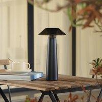 Lindby LED rechargeable outdoor table lamp Gomba, black, dimmable