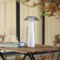 Lindby LED rechargeable outdoor table lamp Gomba, white, dimmable