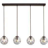 Lindby Valentina pendant light, E14, 4-bulb, smoky grey, glass