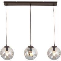 Lindby Valentina pendant light, E14, 3-bulb, smoky grey, glass