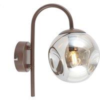 Lindby wall light Valentina, E14, smoke grey, glass, 28.6 cm