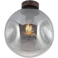 Lindby Valentina ceiling lamp, E27, smoke grey, glass, 25 cm