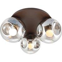 Lindby Valentina ceiling lamp, E14, grey, glass, 36.6 cm