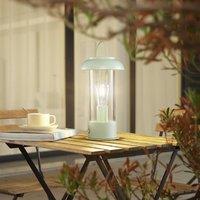 Lindby rechargeable table lamp Yvette, green, IP44, touch dimmer