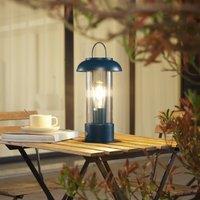 Lindby rechargeable table lamp Yvette, blue, IP44, touch dimmer