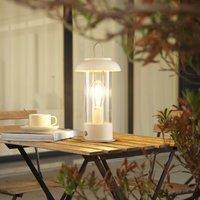 Lindby LED battery-powered desk lamp Yvette, apricot-beige, IP44, touch