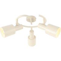 Lindby downlight Ovelia, beige, 3-bulb, metal, E27