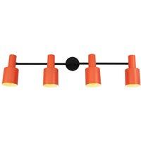 Lindby downlight Ovelia, orange/black, 4-bulb, E27