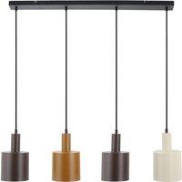 Lindby hanging light Ovelia, brown/coffee/beige, 4-bulb, E27