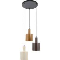 Lindby hanging light Ovelia, brown/coffee/beige, 3-bulb, E27