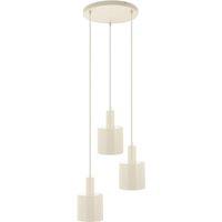 Lindby hanging light Ovelia, beige, 3-bulb, metal, E27