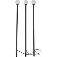 Lindby LED solar light Freydis, set of 3, black, 2,000 K