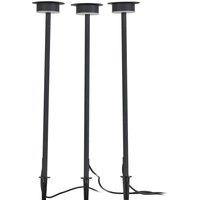Lindby LED solar light Lyris, set of 3, black, aluminium, 3,000K