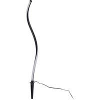 Lindby LED solar light Sabriel, curved, black, aluminium, 3000K