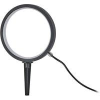 Lindby LED ground spike light Syrene, 18 cm, black, aluminium