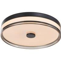 Lindby LED ceiling light Aldorin, 40 cm, black, plastic