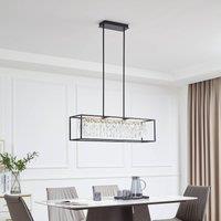 Lucande LED hanging light Kassi, black, iron, dimmable, 90 cm