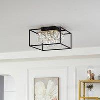 Lucande LED ceiling lamp Kassi, black, iron, dimmable, 40cm