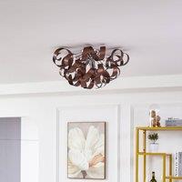 Lucande Kaelor ceiling lamp, 60 cm, copper-coloured, aluminium