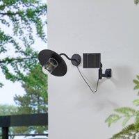 Lindby LED solar wall light Virane, black, aluminium