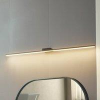 Lucande Kivana LED mirror lamp, black, metal, 120cm IP44