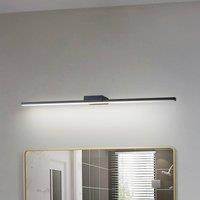 Lucande Kivana LED mirror lamp, black, metal, 90cm, IP44