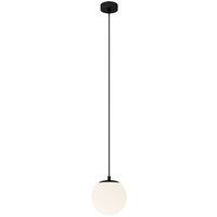 Lucande hanging light Bidolo, black, glass, 15 cm, IP44
