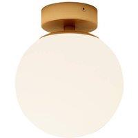Lucande Bidolo ceiling lamp, brass-coloured, glass, 15 cm, IP44