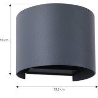 Lindby Smart LED outdoor wall lamp Dara grey round CCT RGB Tuya