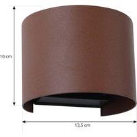 Lindby Smart LED outdoor wall lamp Dara rust round CCT RGB Tuya