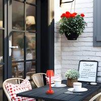 Lindby LED rechargeable lamp Gaja, red, USB, IP44, RGBW, dimmable