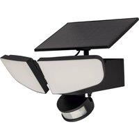 Lindby LED solar wall light Naelin, black, sensor, IP44