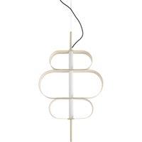 Lucande Audrina LED pendant light, beige, metal, dimmable