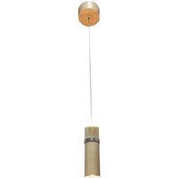 Lucande LED pendant light Nojus, wood, up/down, 6 cm