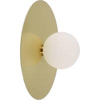 Lindby wall light Zain, gold/white, glass, 33 cm, G9