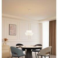 Lindby Magali pendant light, white, paper, 45 cm, E27